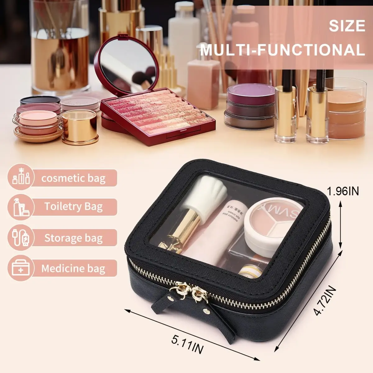 Pinkmik A1/Black MINI-1 Clear Makeup Bag - view 3