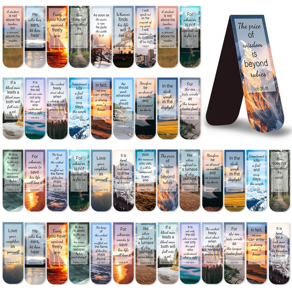 Diteryy Magnetic Bookmarks 50 Pack | Bible Verse Page Markers for Books - main product image