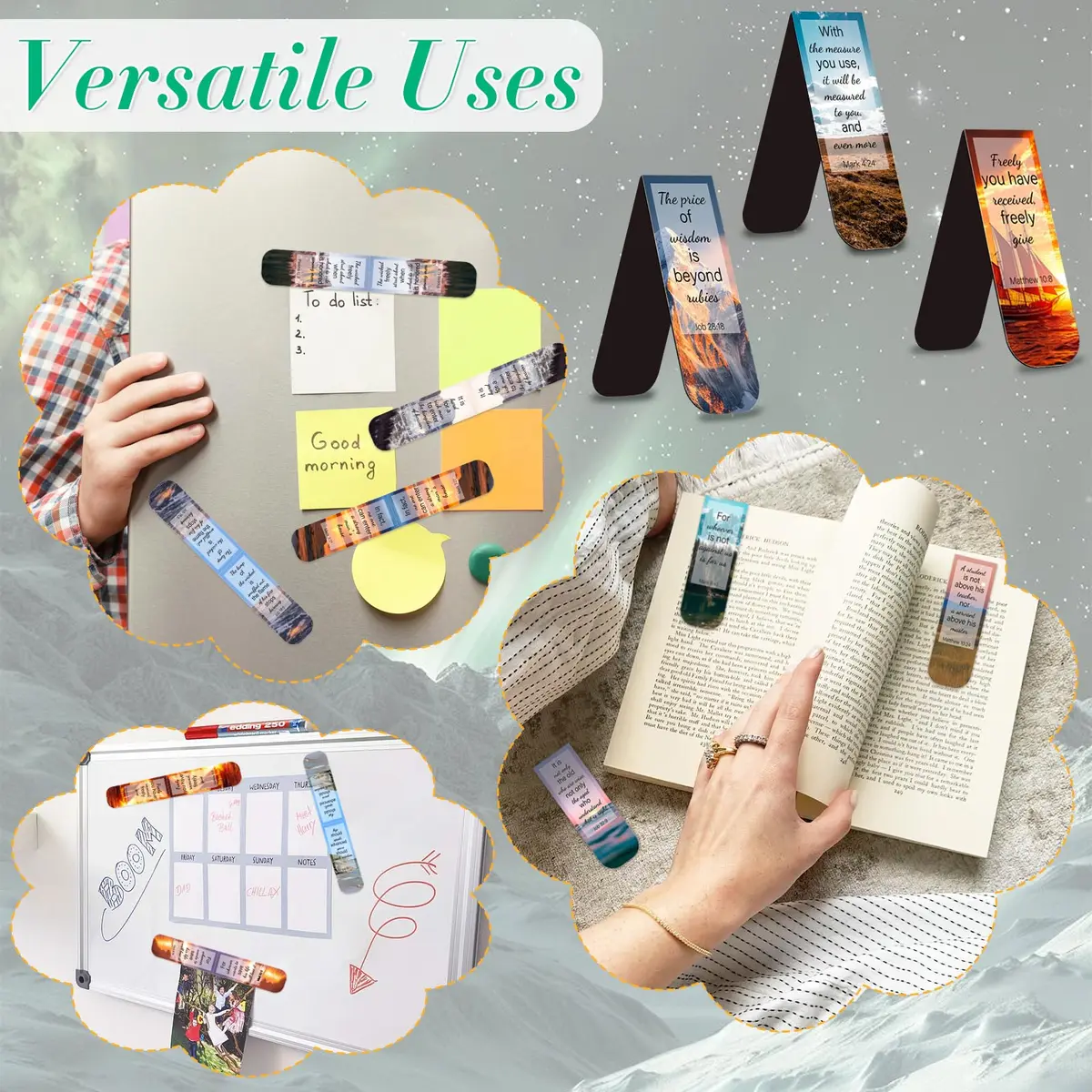 Diteryy Magnetic Bookmarks 50 Pack | Bible Verse Page Markers for Books - view 5