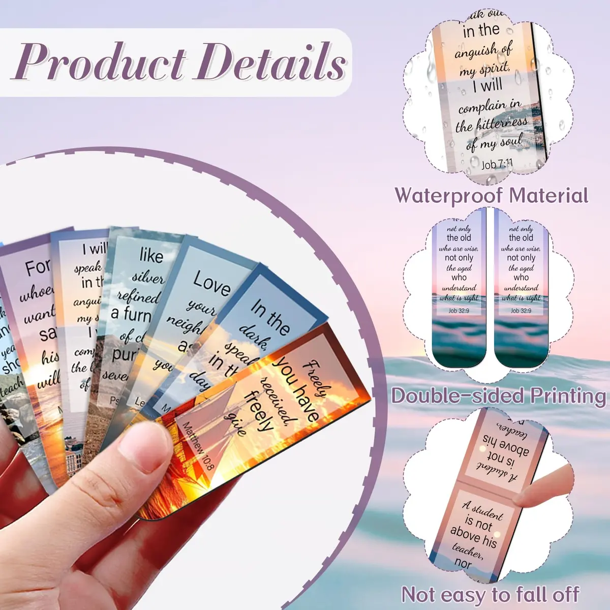 Diteryy Magnetic Bookmarks 50 Pack | Bible Verse Page Markers for Books - view 2
