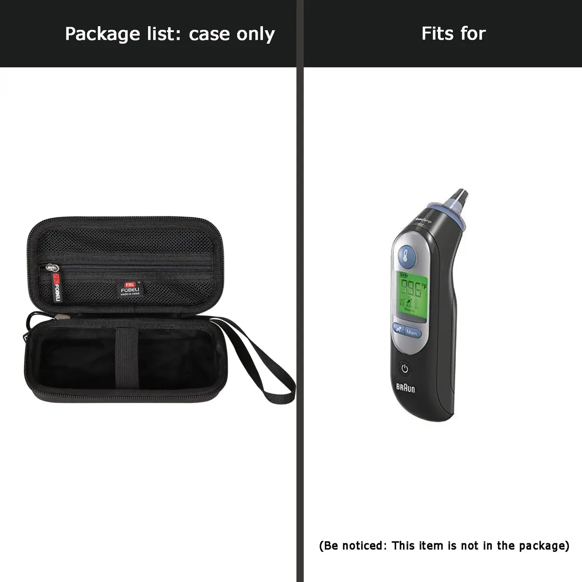 FBLFOBELI Hard Case for Braun ThermoScan 7 IRT6520/ThermoScan 5 IRT6500/ThermoScan 6 IRT6515 | Waterproof Shockproof Travel - view 6