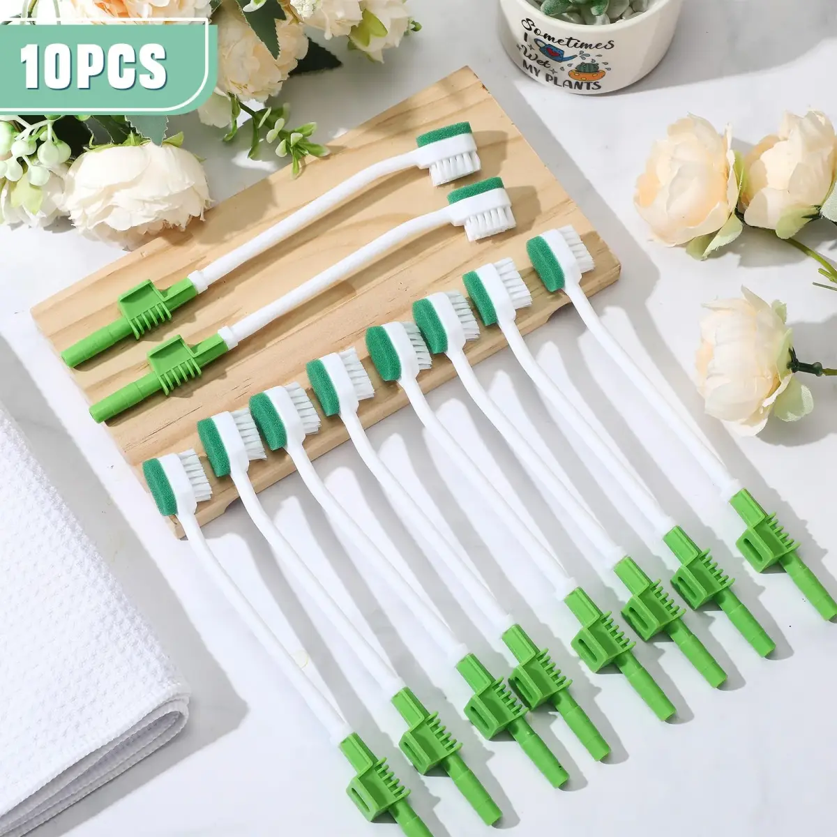 Didaey Green 10 Pcs Oral Suction Swabs Sponge Toothbrush | Individually Wrapped - view 6