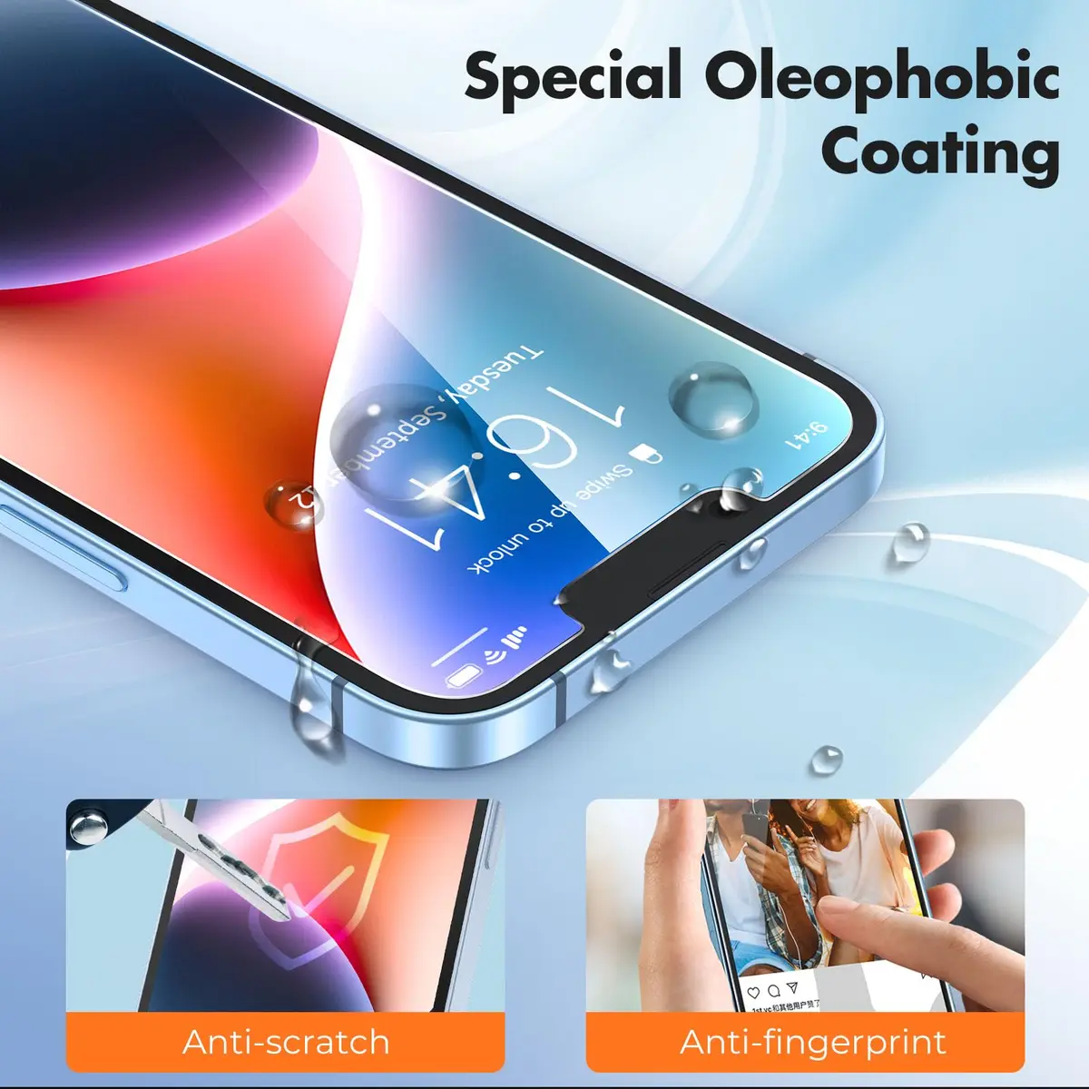 UNBREAKcable Screen Protector for iPhone 17e/14/13 | 9H+ Glass, 6.1 inch, 3 Pack - view 4