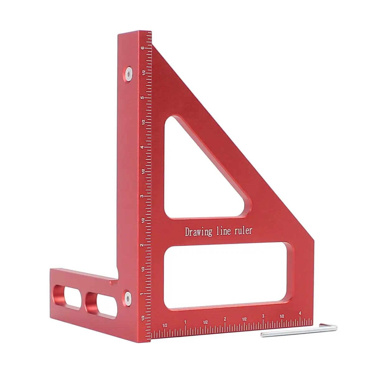KETIPED 6" Imperial 3D Multi-Angle Measuring Ruler,45/90 Degree Aluminum Alloy for Woodworking - main product image