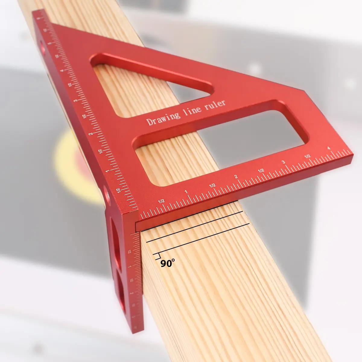 KETIPED 6" Imperial 3D Multi-Angle Measuring Ruler,45/90 Degree Aluminum Alloy for Woodworking - view 6