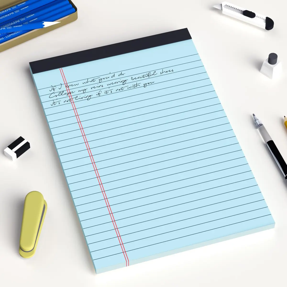 AILZFEI Colored Note Pads 5x8 Inch 150 Sheets | College Ruled Paper Pads with Red Margin Lines - view 7