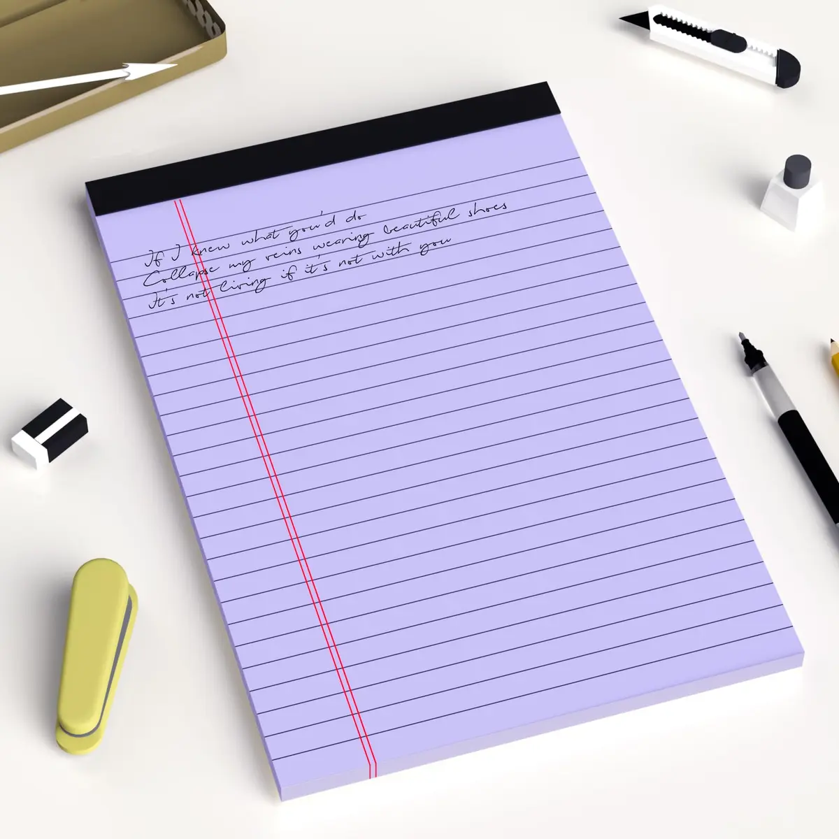 AILZFEI Purple Legal Pads 5x8 Inch (180 Pages Total) | College Ruled with Premium Paper - view 7