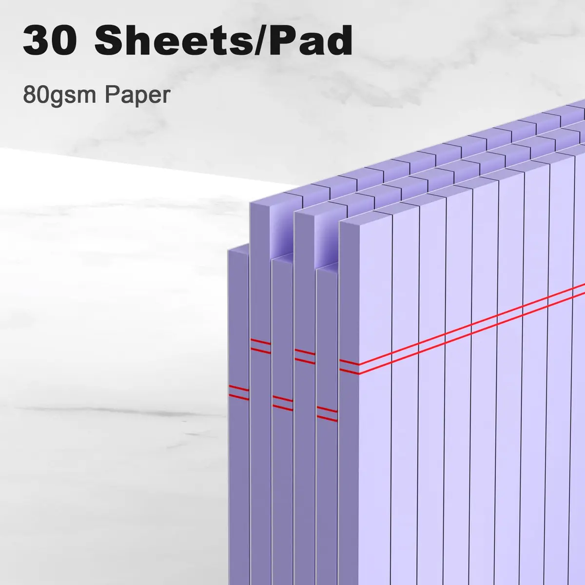 AILZFEI Purple Legal Pads 5x8 Inch (180 Pages Total) | College Ruled with Premium Paper - view 3