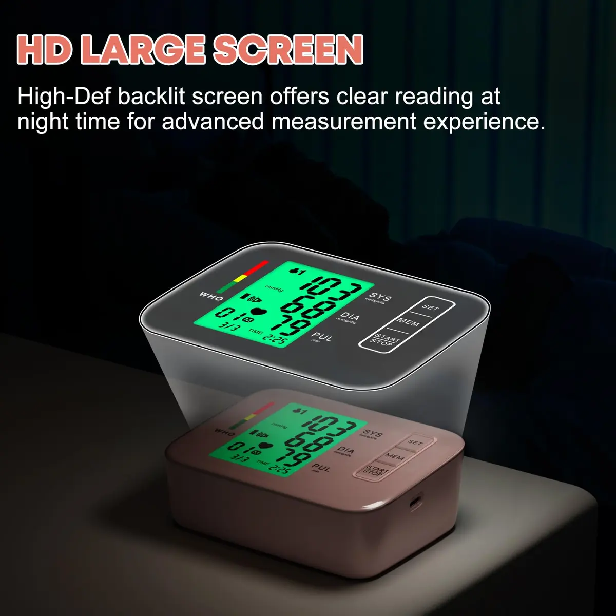 Double love Automatic Arm Blood Pressure Monitor with Voice Broadcast & 180 Records | 21.5-41.9 cm (8.7-16.5 inches) Adjustable Cuff - view 6