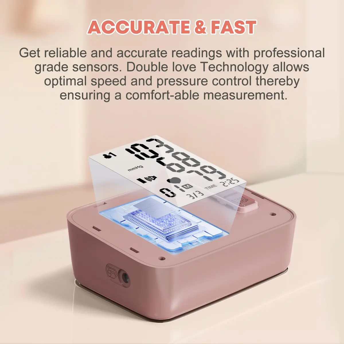 Double love Automatic Arm Blood Pressure Monitor with Voice Broadcast & 180 Records | 21.5-41.9 cm (8.7-16.5 inches) Adjustable Cuff - view 7