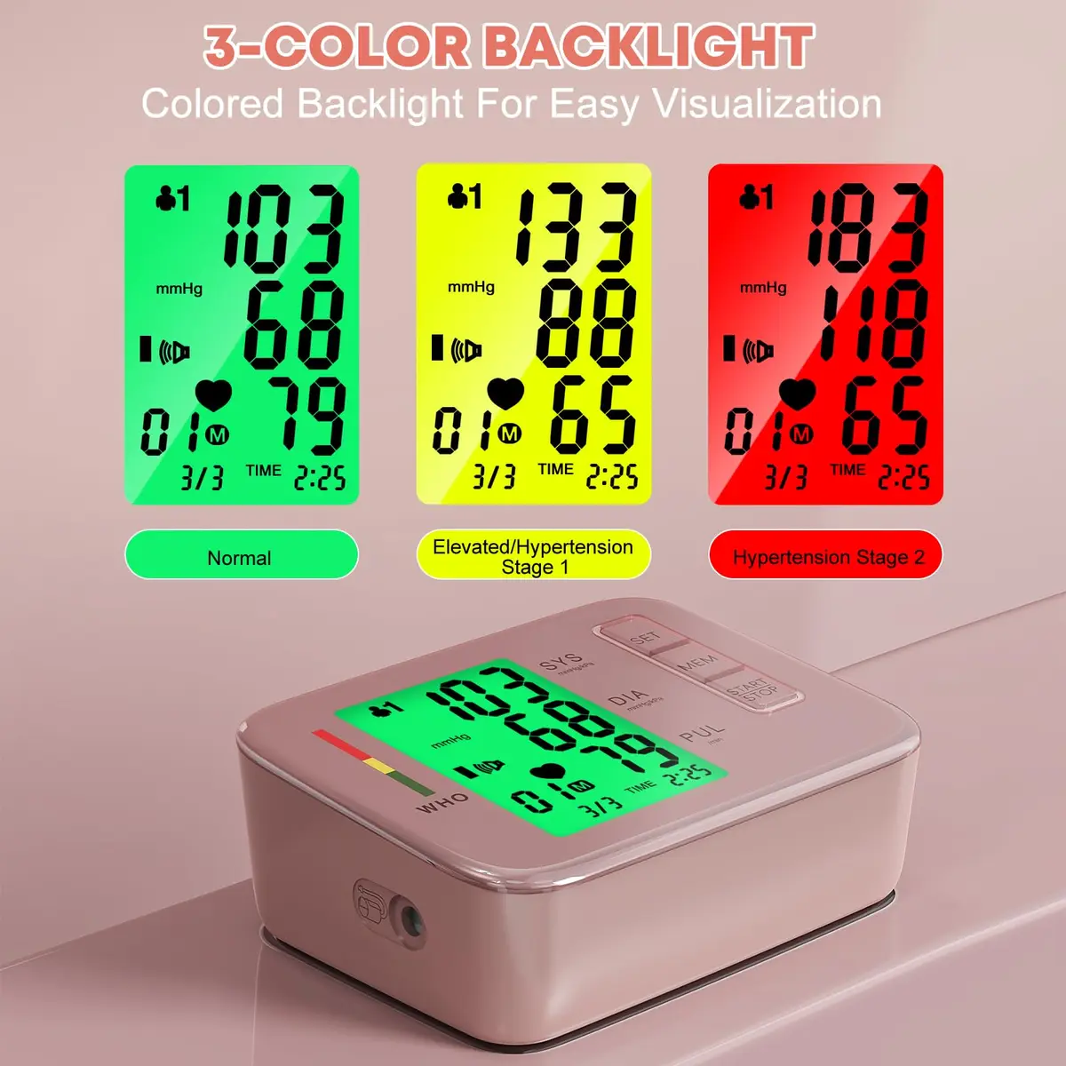 Double love Automatic Arm Blood Pressure Monitor with Voice Broadcast & 180 Records | 21.5-41.9 cm (8.7-16.5 inches) Adjustable Cuff - view 2