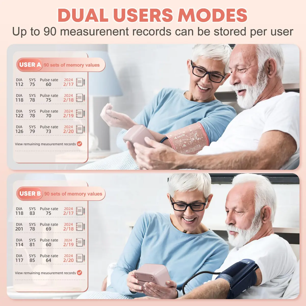 Double love Automatic Arm Blood Pressure Monitor with Voice Broadcast & 180 Records | 21.5-41.9 cm (8.7-16.5 inches) Adjustable Cuff - view 3