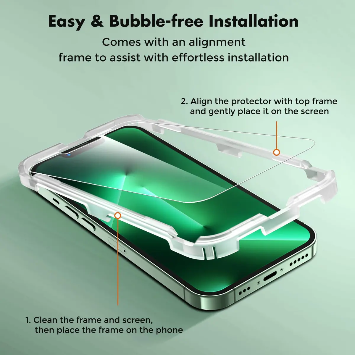 UNBREAKcable 2-Pack Screen Protector for iPhone 14 Plus/13 Pro Max | 9H Hardness, HD Clarity, Easy Install - view 3