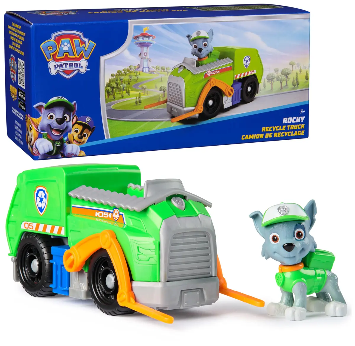 Paw Patrol Rocky's Recycle Truck Toy Vehicle & Collectible Action Figure | ASTM-Tested Educational Toy - main product image