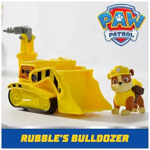 Paw Patrol Rubble's Bulldozer Toy Truck with Collectible Action Figure | ASTM-Tested Toy for Kids 3+ - view 2