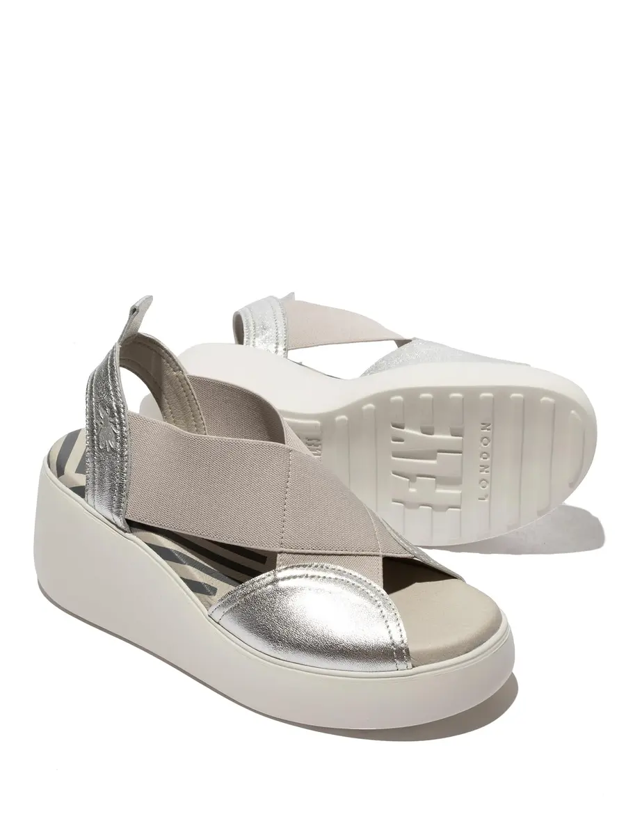 Fly London Daif216fly Women's Wedge Sandal, Silver | Casual Comfort with 2.5-inch Wedge - view 4