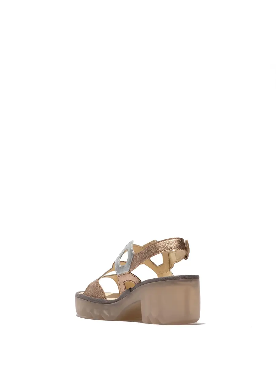 Fly London Tewa573fly Sandal, Sahara Silver, 10.5/11 | High-Quality Leather, 2.5-inch Block Heel - view 5