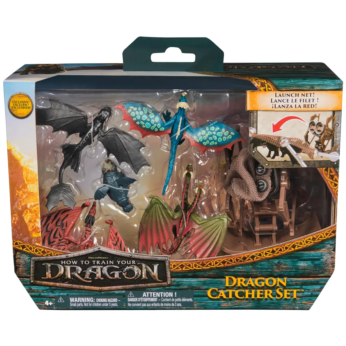 Dreamworks Dragons Dragon Catcher Toy Figure Playset with 5 Dragons & Mangler, 2-Inch Scale | ASTM-Tested Plastic - view 2