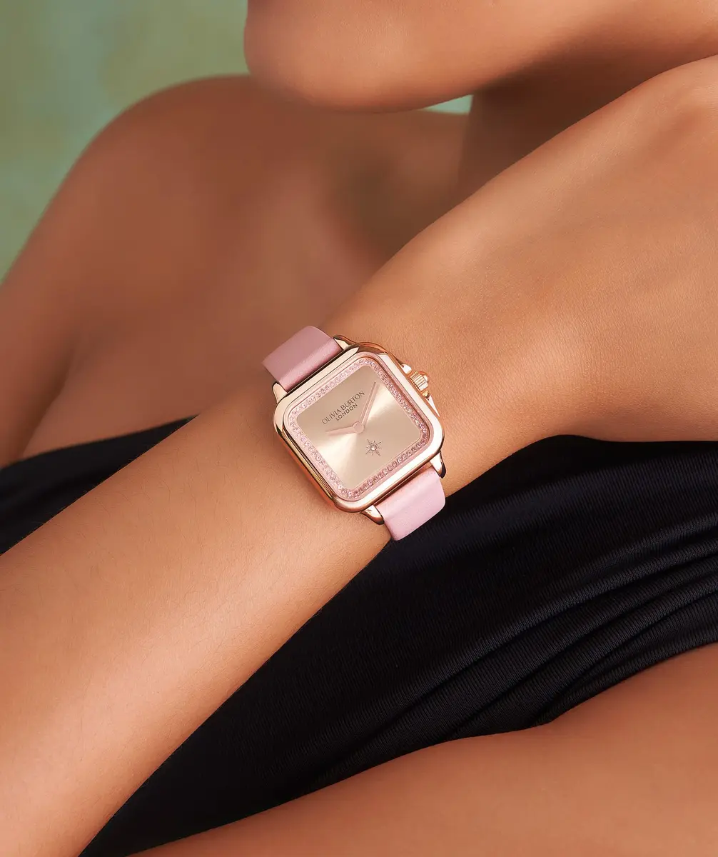 Olivia Burton Grosvenor Women's Quartz Watch 28mm | Water Resistant 3ATM, Elegant Rose-Tone Leather Strap - view 2