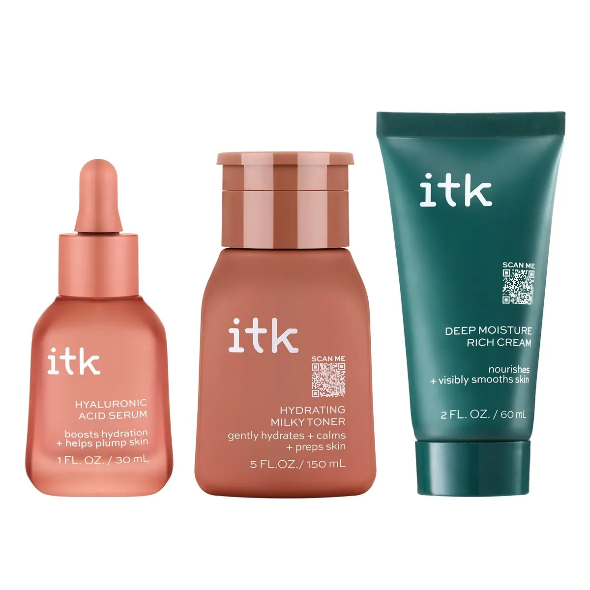 I.T.K. Glowy Skin 3-Step Routine - Hyaluronic Acid + Niacinamide Serum, Squalane Toner, Deep Moisture Ceramide Face Cream | Hydrating & Radiant - main product image