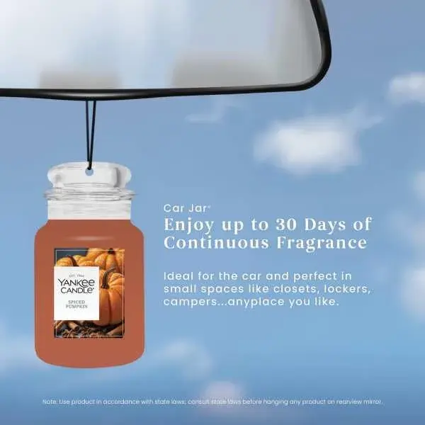 Yankee Candle Spiced Pumpkin Paper Car Jar Air Freshener 10 Fl Oz (Pack of 10) | Long-Lasting Odor Neutralizing Fragrance - view 5