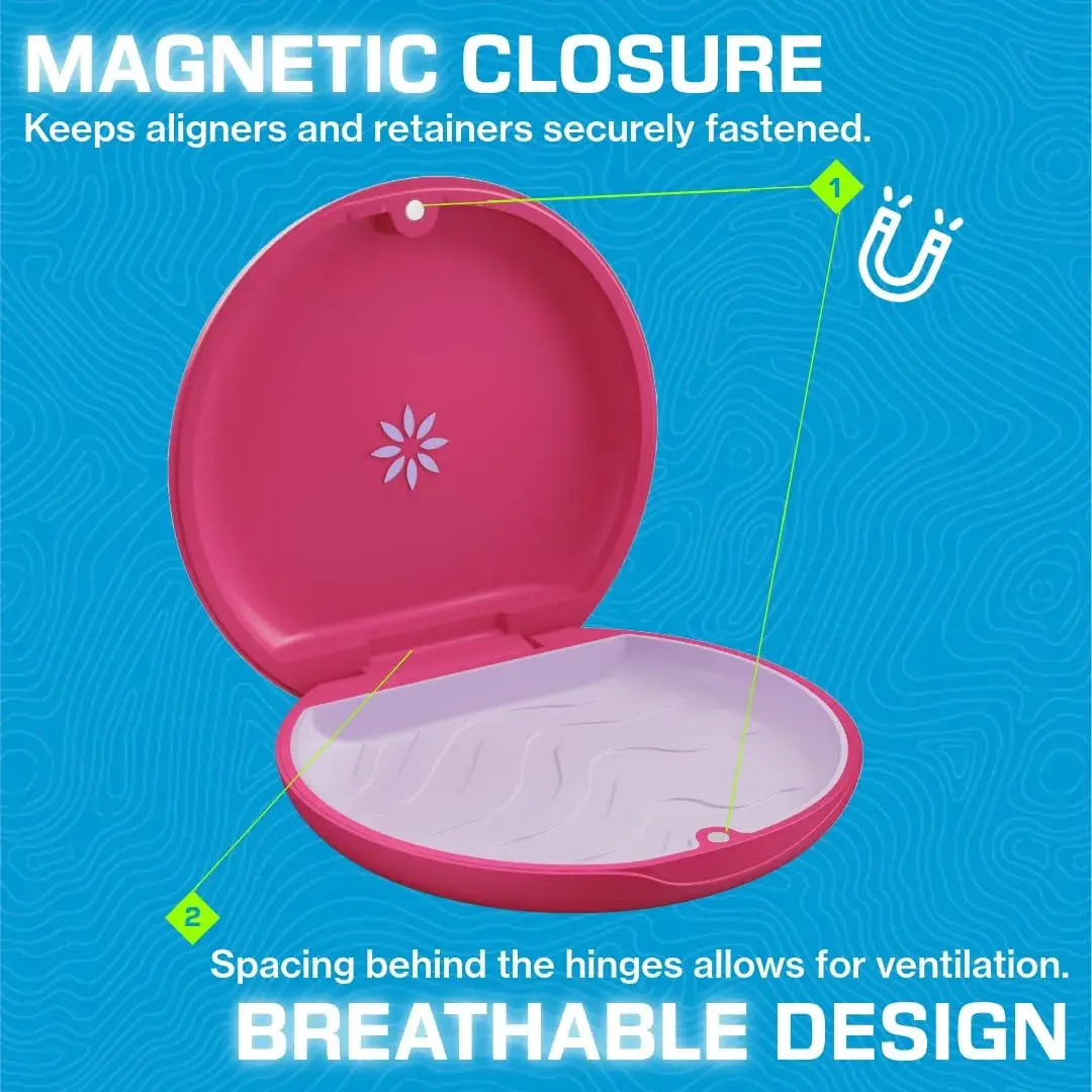 INVISALIGN Magenta Aligner and Retainer Case with Magnetic Closure and Ventilated Design - view 4