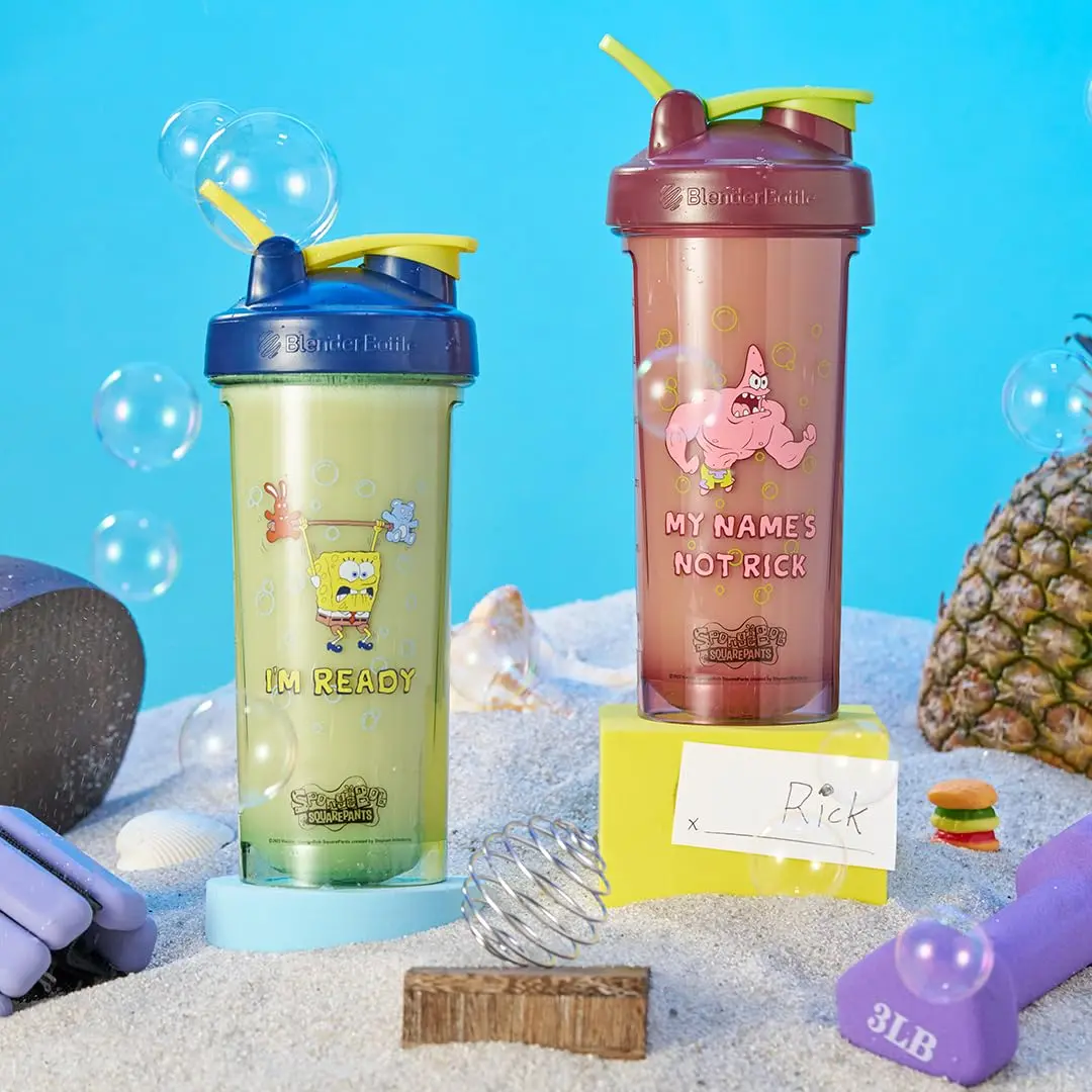 BlenderBottle SpongeBob ProSeries Tritan Shaker Bottle 28 oz Blue | Odor-Resistant, Rounded Base, BPA-Free - view 5