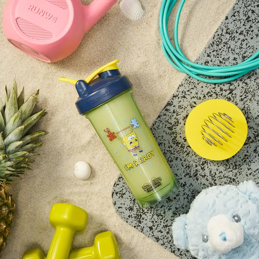 BlenderBottle SpongeBob ProSeries Tritan Shaker Bottle 28 oz Blue | Odor-Resistant, Rounded Base, BPA-Free - view 4