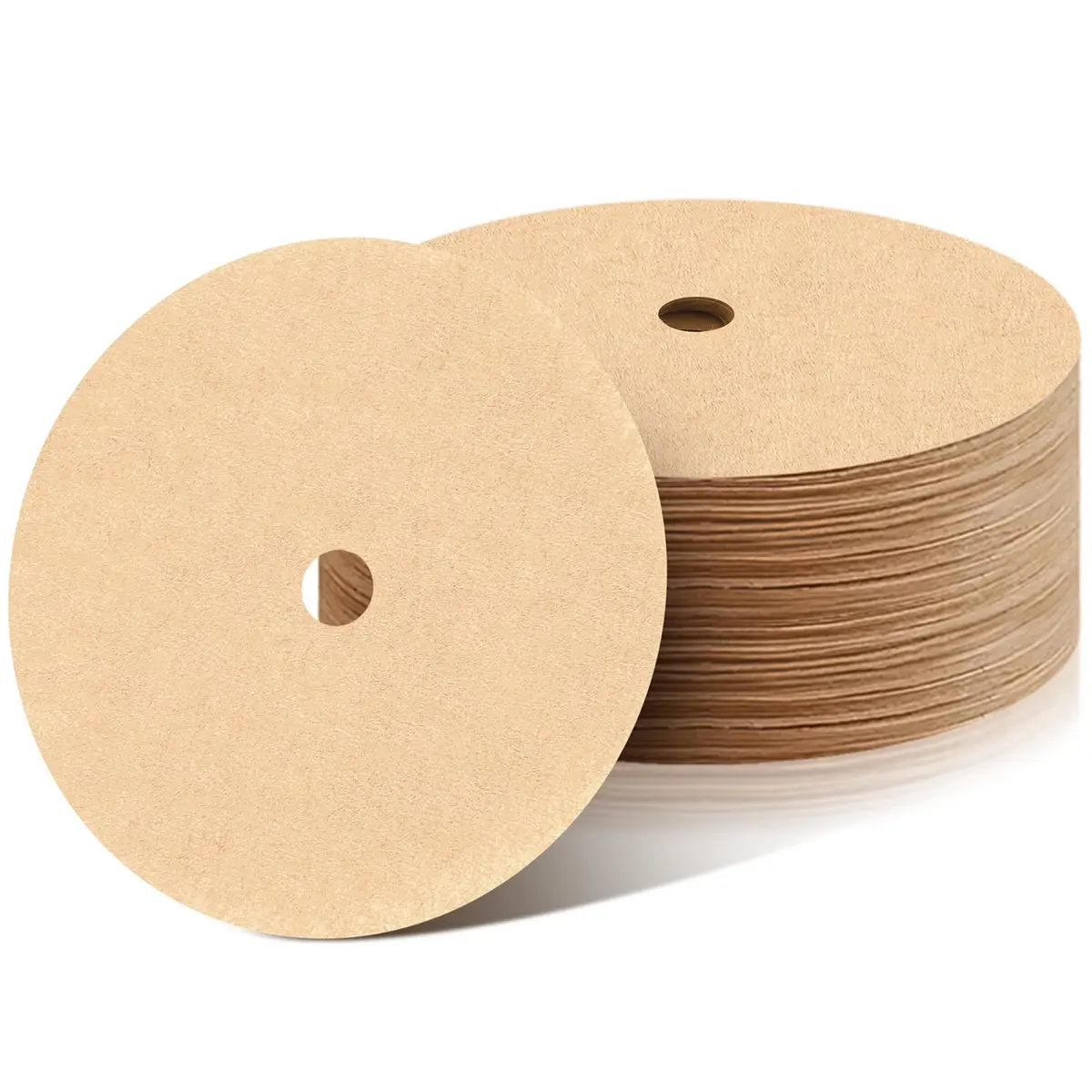 Prudiut Natural 200 Count Coffee Filter Discs | 3.5in for Percolator & Basket (70-120c) - main product image