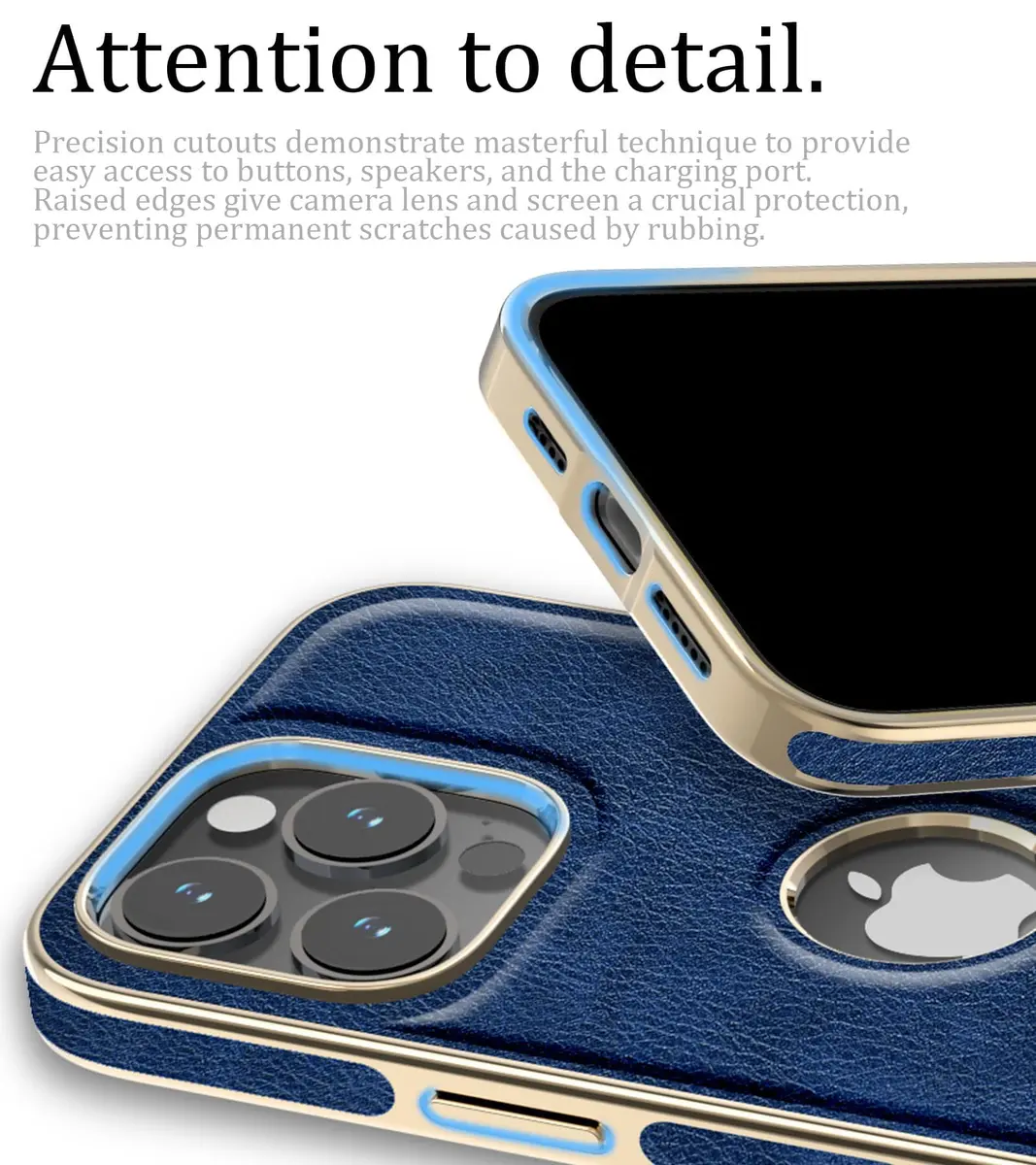LOHASIC iPhone 16 Pro Max Leather Case MagSafe Blue | Luxury Vegan Leather, Magnetic, Drop & Screen Protection - view 4