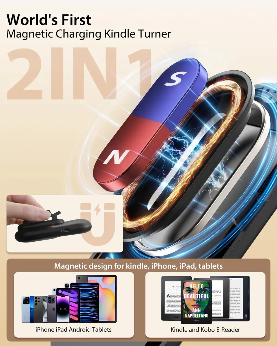 Stouchi Magnetic Page Turner Remote for Kindle Paperwhite, iPad, Android Tablets | 15m Range - view 4