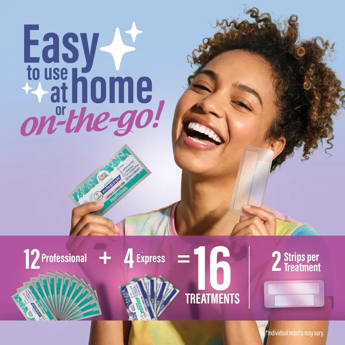 GuruNanda Teeth Whitening Strips Kit 32 Count (Pack of 1) | Hydrogen Peroxide & Coconut Oil for Brighter Smile - view 3