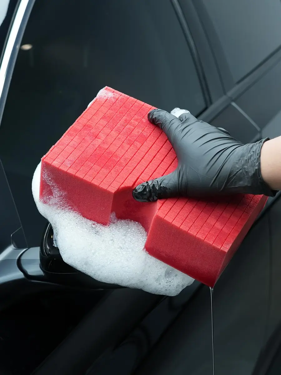 SPTA Car Wash Sponge, 3 Pack Big Red Scratch-Free Cleaning Sponge, Durable Cross Cut Grid for Auto Surfaces - view 9