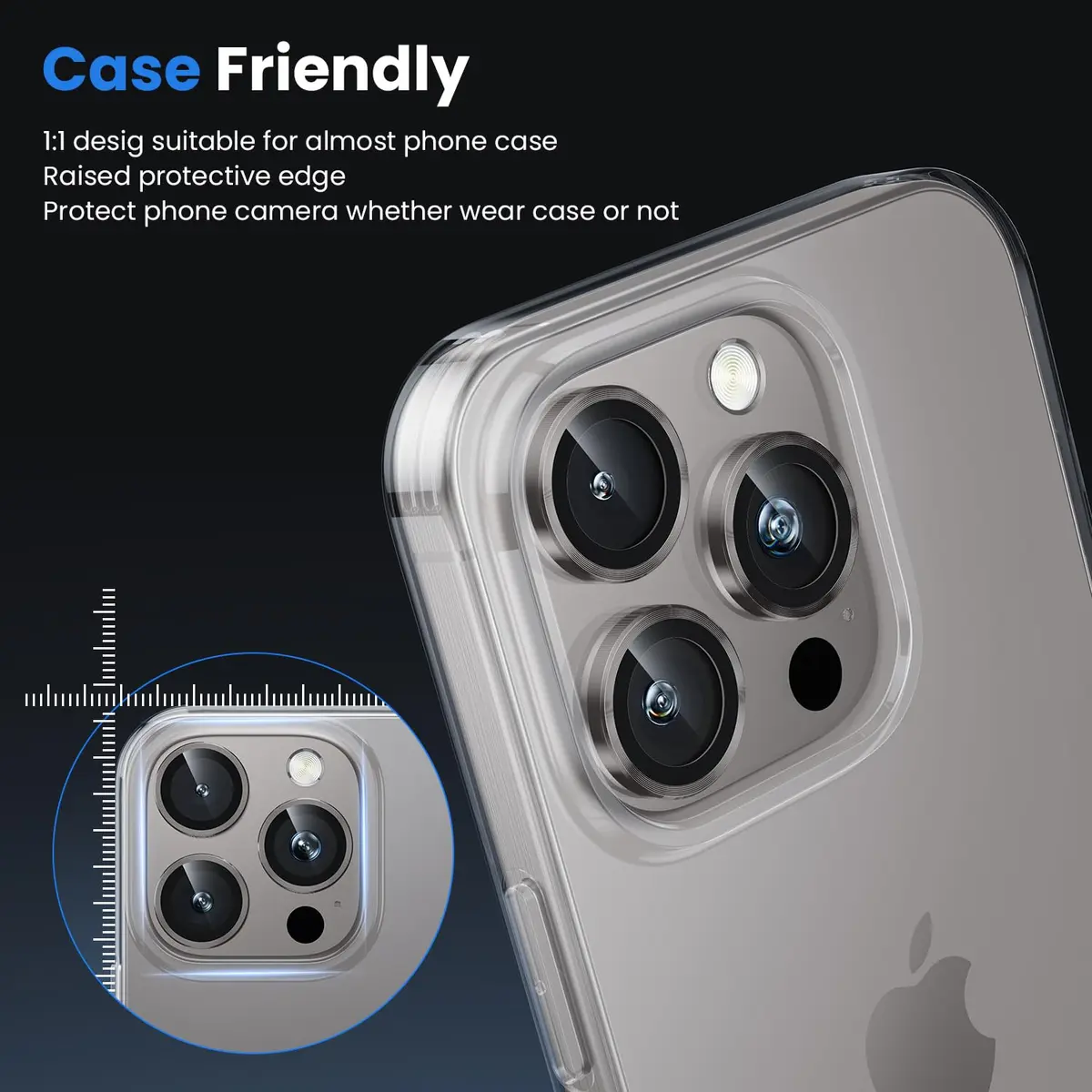 WSKEN Camera Lens Protector for iPhone 16 Pro Max & 16 Pro | 9H Tempered Glass, Anti-Reflection, Shatterproof - view 5