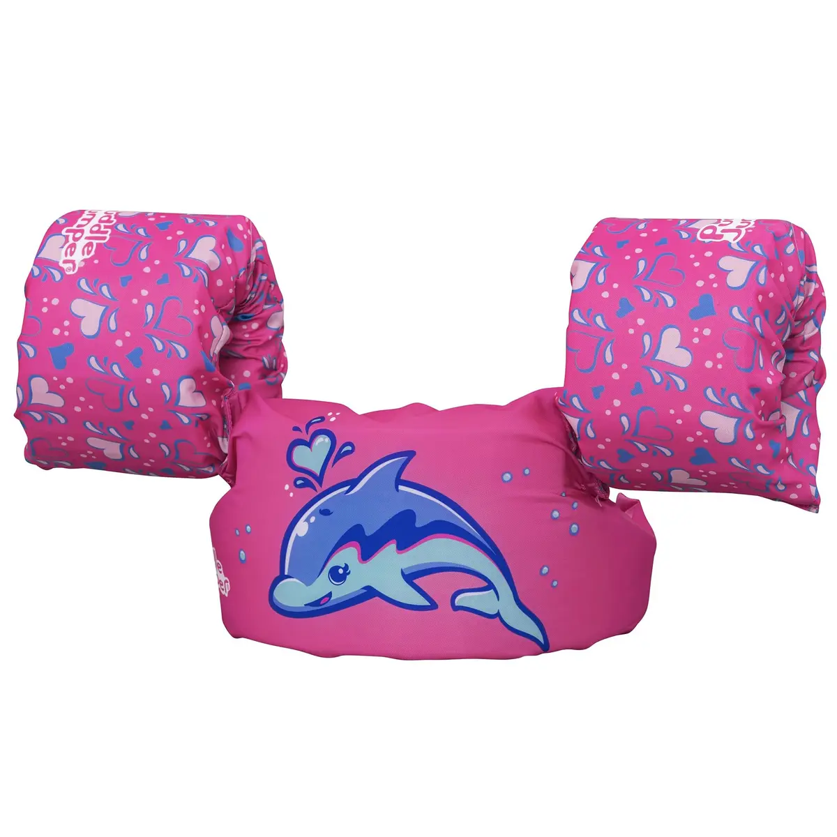 Bestway Puddle Jumper Kids Life Vest with Armbands | US Coast Guard Approved | Youth Swim Trainer | 15-25kg | Adjustable | Polyester | Pink Dolphin - main product image