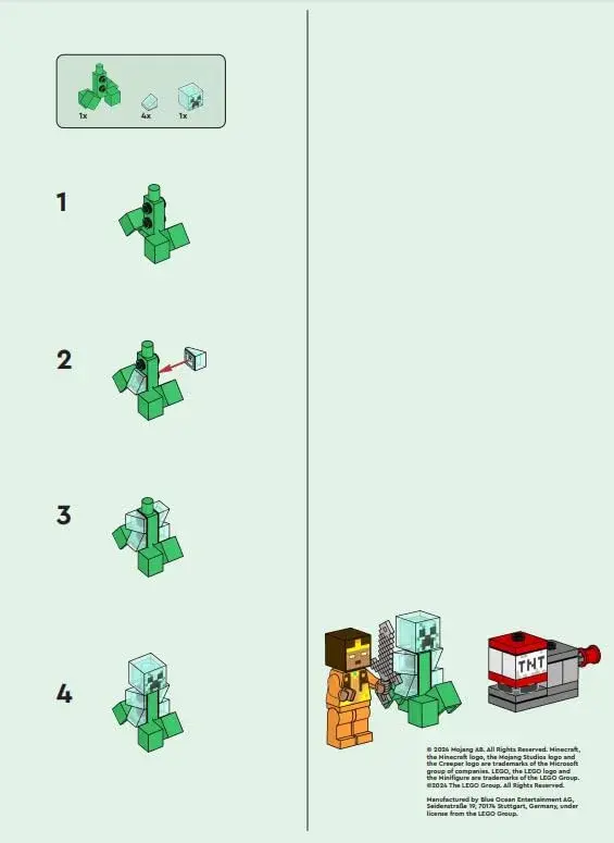 LEGO Minecraft Hero Minifigure with Charged Creeper Mini Set | ASTM-Tested Toy Figure - view 5