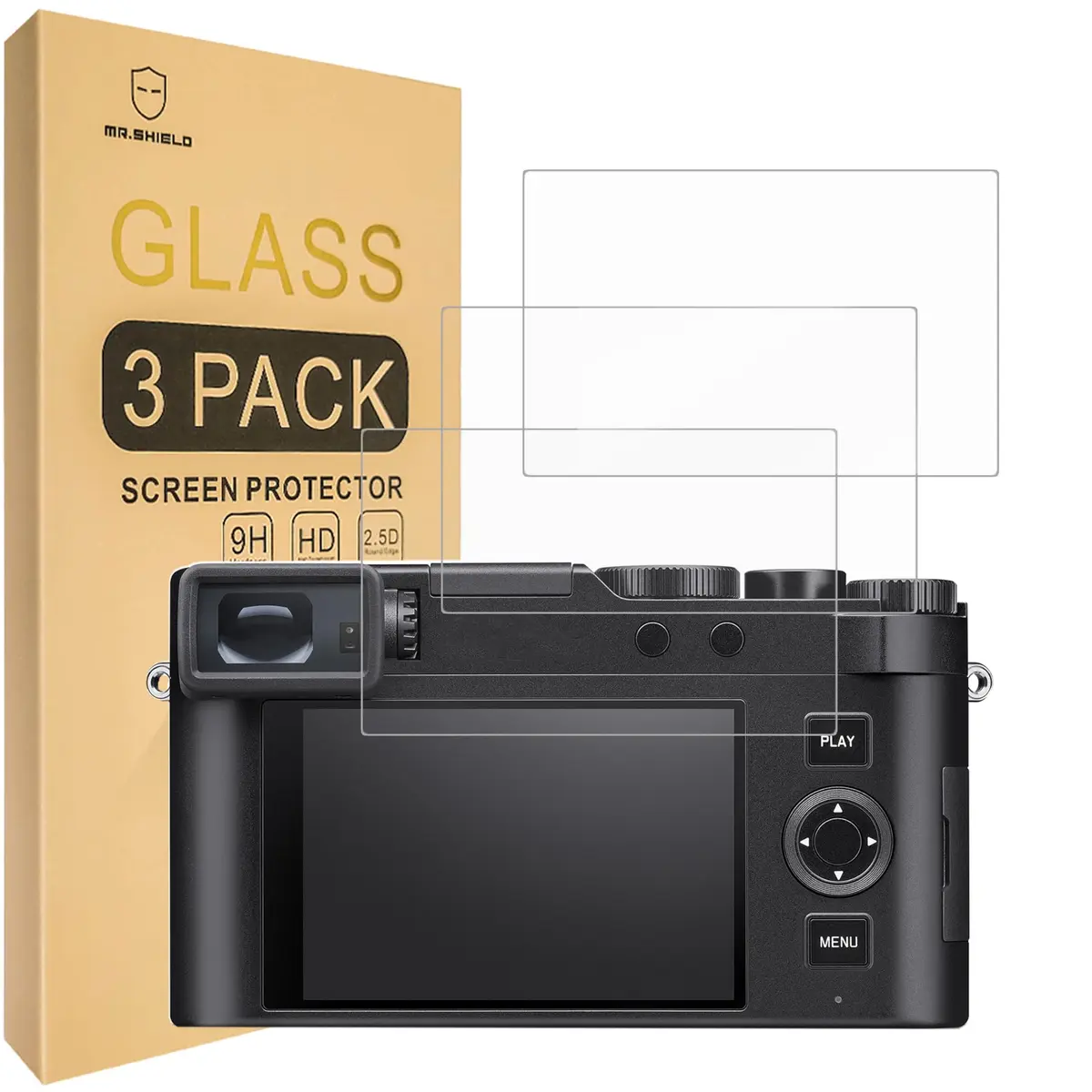 Mr.Shield 3-Pack Tempered Glass Screen Protector for Leica D-LUX 8/D-LUX 7 | Japan Glass, 9H Hardness, HD Clarity - main product image
