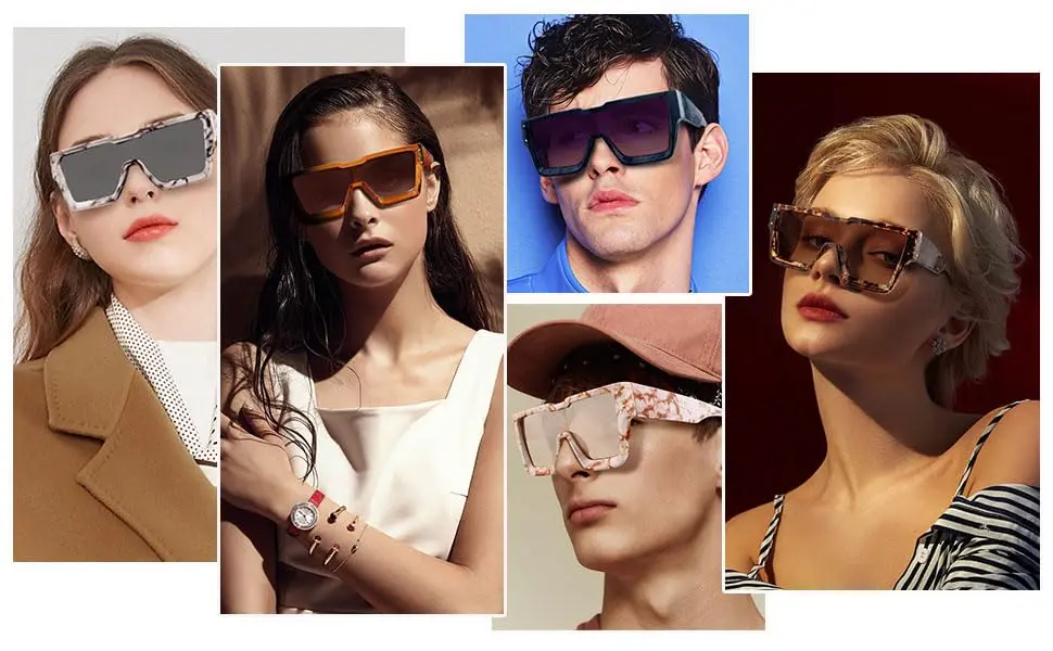 KENBO Oversized Square Sunglasses for Women Men One Piece Lens | UV400 Polarized Wraparound - view 3