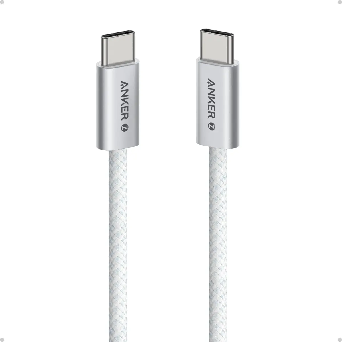 Anker Zolo USB-C to USB-C Cable 1.8m (6 ft) 240W Fast Charging | Braided White - main product image