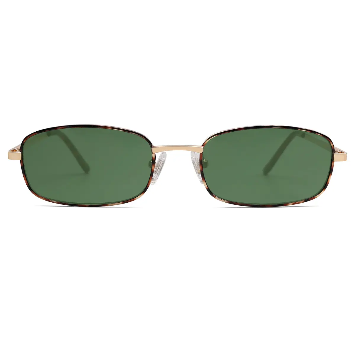 SOJOS Small Y2k Narrow Rectangle Sunglasses Green Metal Frame | UV Protection - main product image