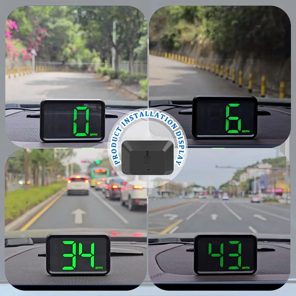 Salior Car GPS Speedometer HUD Display 2.98 x 1.96 inch | Digital Speed Test for Cars - view 5