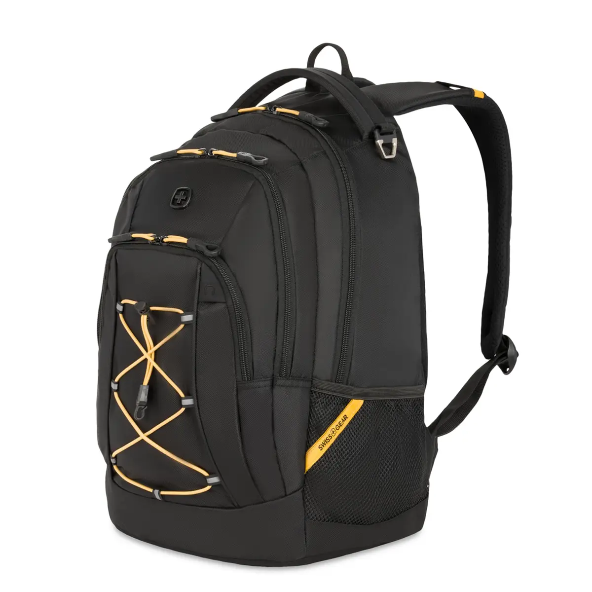 SwissGear Bungee Core Laptop Backpack, Black/Gold, 26L | Compact, Breathable & Organized for Daily Commutes - main product image