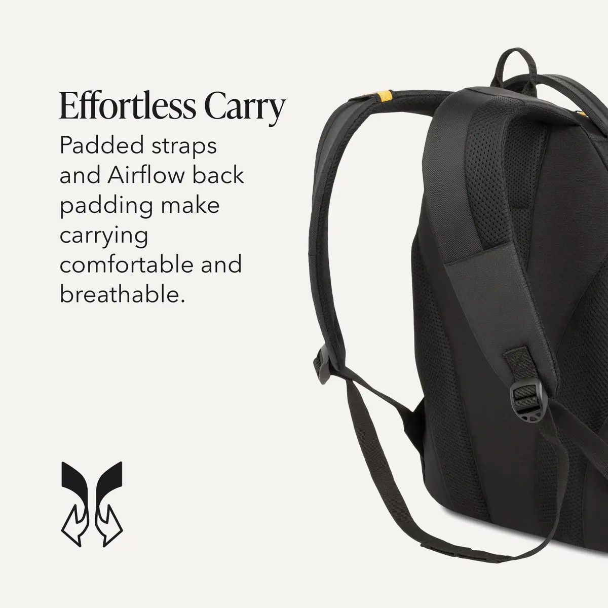 SwissGear Bungee Core Laptop Backpack, Black/Gold, 26L | Compact, Breathable & Organized for Daily Commutes - view 5