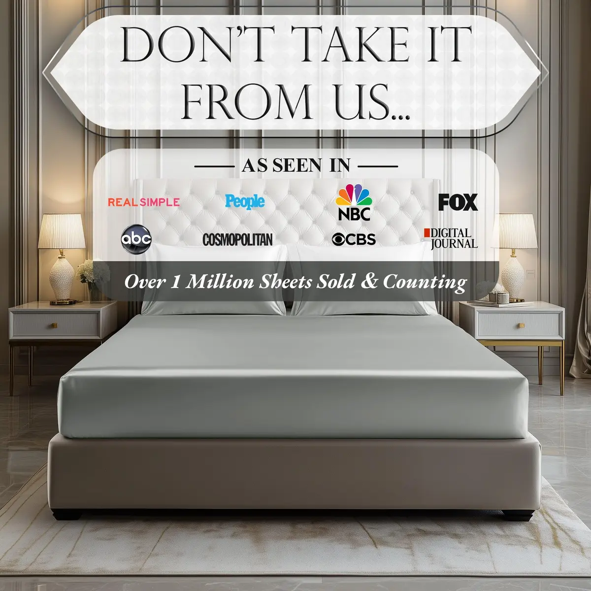 DECOLURE Satin Fitted Sheet King Size | Silky, Soft & Durable Bed Cover - view 7