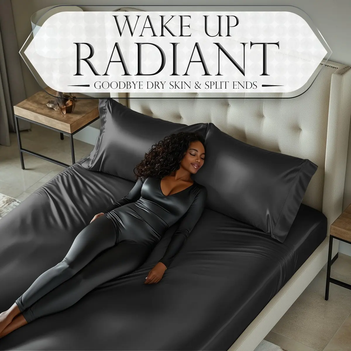 DECOLURE Satin Fitted Sheet King Size 78" L x 80" W x 15" D | Luxury Silky Smooth Fabric | Stone Grey - view 5