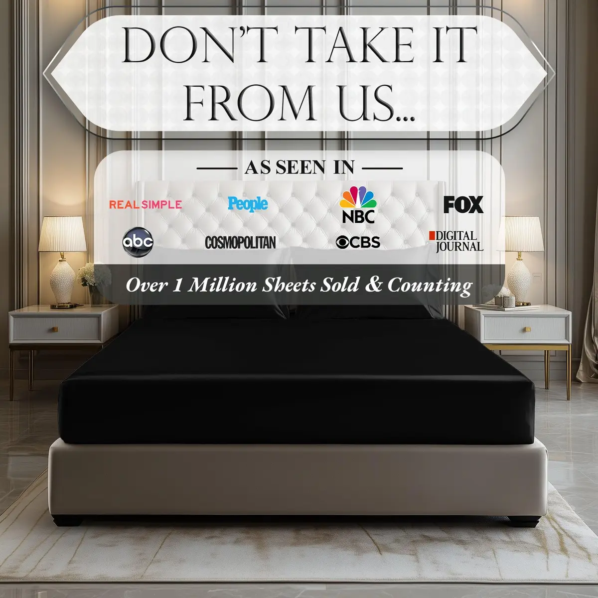 DECOLURE Satin Fitted Sheet King Size | Silky, Soft & Durable Bed Cover - view 7