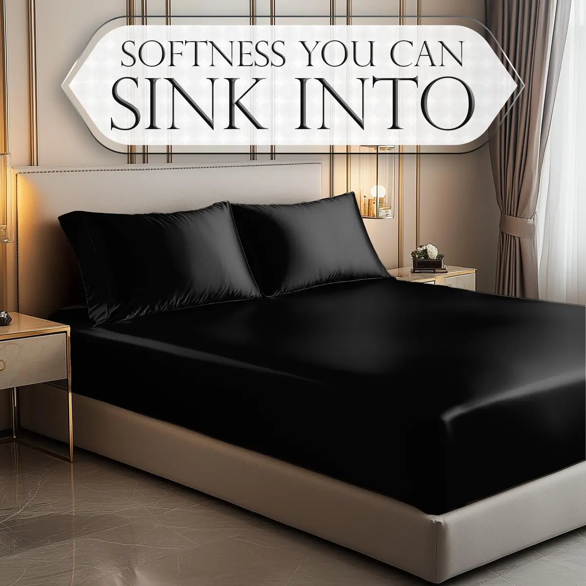DECOLURE Satin Fitted Sheet King Size | Silky, Soft & Durable Bed Cover - view 4