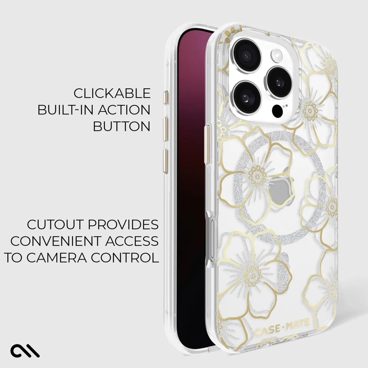 Case-Mate iPhone 16 Pro Max Case - Floral Gems | 12ft Drop Protection, MagSafe Compatible - view 4