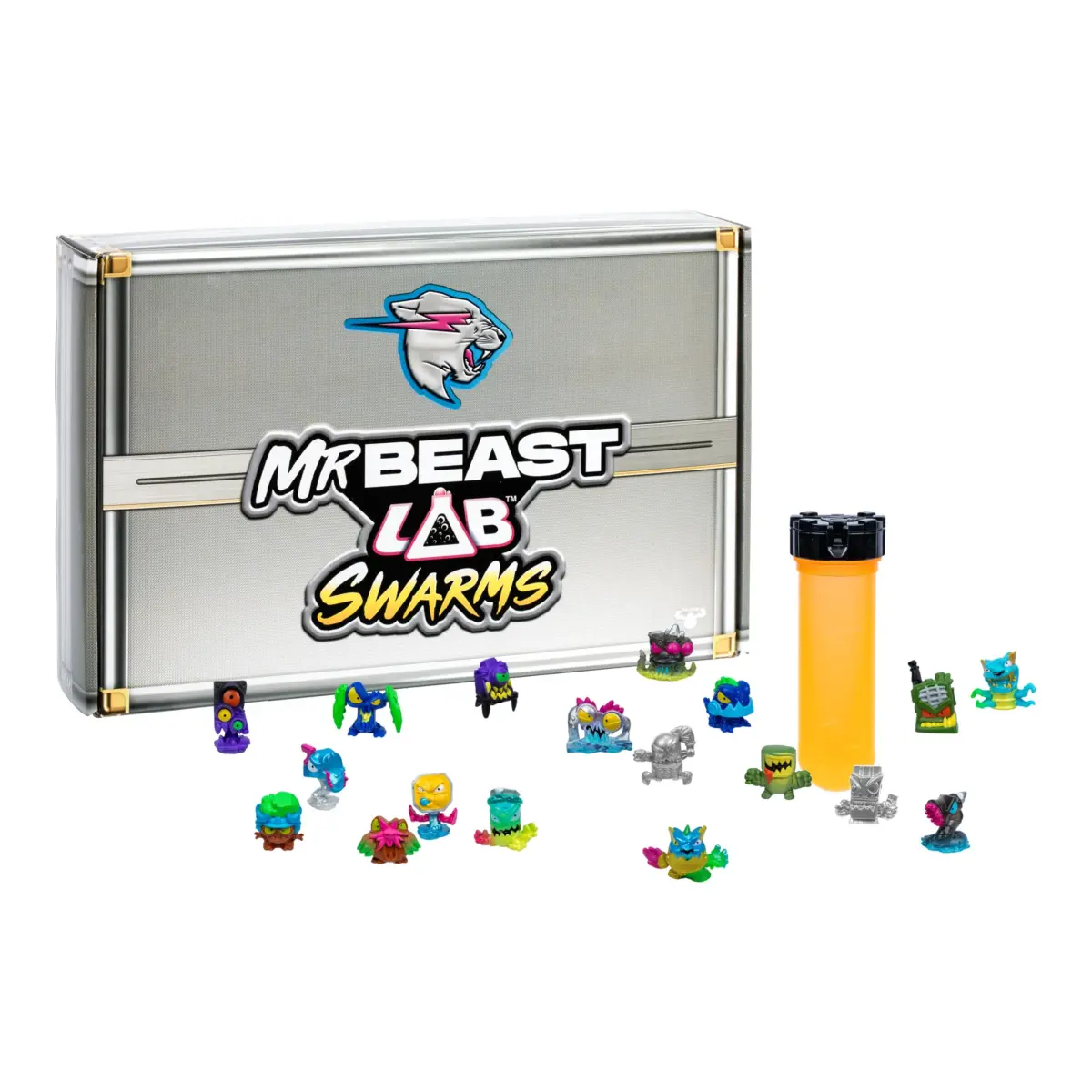 MRBEAST LAB Swarms Atomic Series Cash Case, 18-Pack Micro Beasts with Test Tube & Collector Guide | 2.5 cm (1 inch) Figures | Multicolor Plastic Toy - main product image