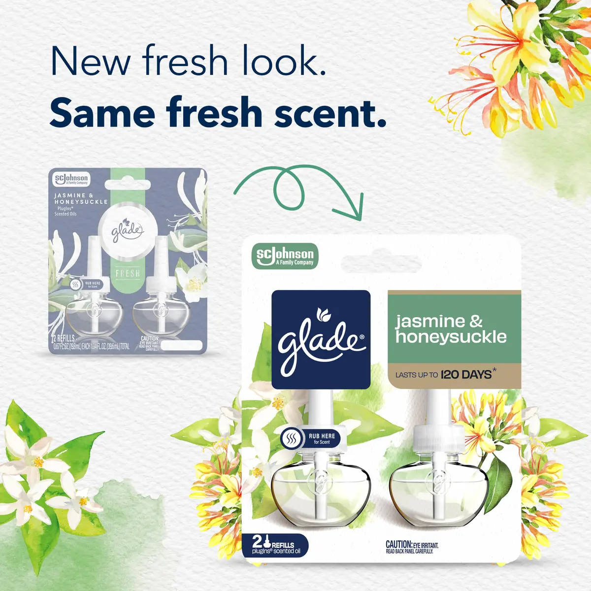 Glade PlugIns Air Freshener Refills Jasmine & Honeysuckle 167.5ml (5 x 33.5ml) | Infused with Essential Oils - view 2